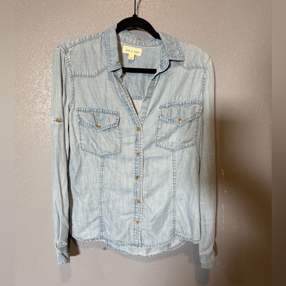 Anthropologie Cloth & Stone 100%‎ Tencel Women Button Down- medium